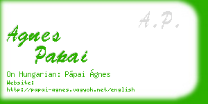 agnes papai business card